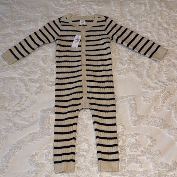 GAP Other - Baby GAP Navy & Cream Sweater Striped Outfit 18-24 Months